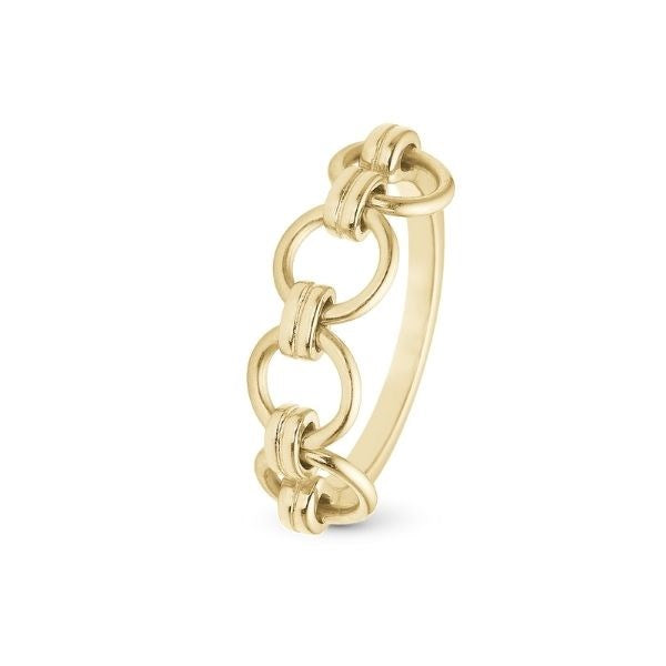 LINKS ring fra Christina Jewelry & Watches i 18 karat forgyldt sterlingsølv med sammenflettede led.